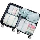 Adwaita 6 Set Packing Cubes, Travel Luggage Packing Organizers (Blue)