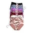 Women Shiny Satin Pocket High Waist Full Coverage Brief Girdle Panties Underwear
