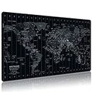 Anpollo Extended Speed Gaming Mouse Pad Large Size 35.4 x 15.7 inches Desk Mat Mousepad with Personalized Design - Black World Map
