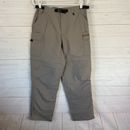 REI Womens Sahara Convertible Hiking Pants Sz 10 Gray/Beige Nylon Belted Cargo