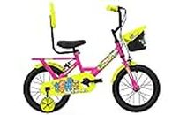 BSA TRIN TRIN 14T Unisex Kids BMX Bike , Tubular Wheels Bicycle (Fluorescent Pink, 9 inch Frame)