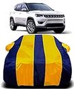 CAVS 190T Imported Fabric Car Cover for Jeep Jeep Compass with Ultra Surface Body Protection (Yellow Stripes)