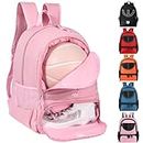 TRAILKICKER Mesh Black Basketball Soccer Bag Backpack Sports Volleyball Football Bag with Ball and Shoe Compartment for Boys Girls Man Women Ball Equipment Bag Basketball Stuff(Pink)…