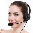 FEE-ZC Tangxi Call Center Headset, USB Hands-Free Call Center Noise Cancelling Corded Binaural Headset Headphone with Microphone for Computer/Telephone/Desktop