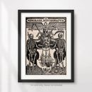 MEDIEVAL SKELETONS ART PRINT POSTER Tattoo Occultism Witchcraft Devil Satanic