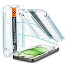 Spigen Glas.tR EZ Fit Vetro Temperato compatibile con iPhone 15 Plus, 2 Pezzi, Installazione Facile, Cristallino, Durezza 9H Pellicola prottetiva