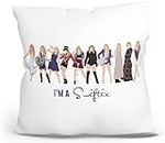 CRAFT MANIACS Taylor Swift 16 * 16 Pillow with Cover | UBER Cool Merch for SWIFTIES (IM A Swiftie Avatars)