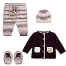 MOTHER WARMTH Handmade Crochet Knitted Pyjamas Sweater Set with Cap and Shoes for Boys & Girls for Wedding Birthday Party Photography Baby Showers New Born 0-24 Months (0 Months - 3 Months) Blue