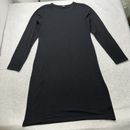 Old Navy Women's Large Tall Long Sleeve A-Line Shirt Dress Solid Black Pullover