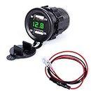 ICYSTOR Battery Charging Units 12V/24V Dual USB Car Motorcycle Charger Socket Adapter Outlet LED Voltmeter car motorcycle usb Charger