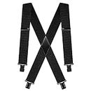QCWQMYL 2" Suspenders for Men Heavy Duty Strong Clips Hunting Skip Work Braces