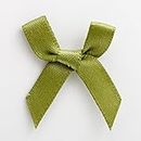 Italian Options Satin Craft Bows 100-Piece Pack, 3 cm Bow Width, Moss Green