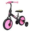 eHomeKart Balance Bike for Kids - 4 in 1 Plug n Play Tricycle, Bicycle, Balance Bike - Trikes for Boys and Girls 2-6 Years - Kids Trike Ride on with Pedals and Training Wheels (Pink)