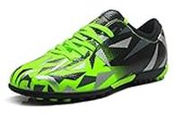 T&B Soccer Shoes Cleats Kids Outdoor Sports Football Green Black 76516-Lv-34-2.5 US