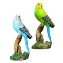 Lawn Colorful Lifelike Garden Decor Standing On Tree Patio Parrot Statues