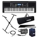 Yamaha PSR-E373 Digital Touch Sensitive Portable 61-Keys Keyboard With Stand, Gig Bag, Dust Cover, & Power Adapter.