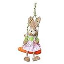 CLUB BOLLYWOOD® Straw Rabbit Adornment Easter Bunny Statue Cute for Patio Farmhouse Garden Men | Home D?©cor | Figurines|Home & Garden |Figurines