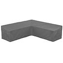 STARTWO Outdoor V Shaped Sectional Sofa Cover,Heavy Duty Waterproof Patio Sectional Furniture Set Covers Premium Durable Fabric Garden Couch Protector Designed with Windproof Straps (Gray)
