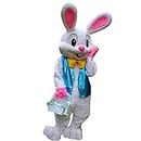 JIUYUE Easter Rabbit Bunny Rabbit Mascot Costume Adult Fancy Dress White, Large