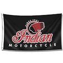 DecrPlus Indian Flag Motorcycle Banner 3x5ft/90 * 150cm (HD Printing, Durable 150D Polyester) for Garage Man Cave with Metal Grommet