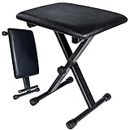 Liscym Keyboard Bench Adjustable, X-Style Portable Bench Seat for Electronic Padded Keyboards Stool & Padded Folding Pianos Chair(Black)