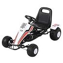 Aosom Kids Pedal Go Kart Children Racing Style Ride on Car with Adjustable Seat, Plastic Wheels, Handbrake and Shift Lever for 3-8 Years Old