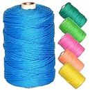 ecofynd 4mm, 100 Meters Nylon Color Cord (Purse Thread), Braided Cotton PP Knot Beading Cord Rope, Thread Material for Shoe Lace, Jewelry Making, DIY Craft Hanging Projects, (Pack of 1, Aqua Blue)
