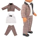 Jungen Puppenkleidung 18 Zoll Puppenoutfit für Puppe Zubehör brauner Anzug