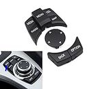 Goodithy 6PCS CIC iDrive Multimedia Trims Control Button Cover Compatible with BMW 1 3 5 X1 X5 X6 Series Menu Cap Knob Button Replacement for BMW E87 E90 E91 E92 E60 E84 E70 E71 E72 (Black Model B)