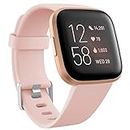 Wepro Compatible with Fitbit Versa Strap/Fitbit Versa 2 Strap - Smooth Silicone Classic Replacement Wristband Straps for Fitbit Versa/Versa Lite/Versa 2, Small Pink Sand