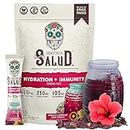 Salud 2-in-1 Hydration and Immunity Electrolytes Powder, Hibiscus - 15 Servings, Jamaica Agua Fresca Drink Mix, Elderberry, Dairy & Soy Free, Non-GMO, Gluten Free, Vegan, Low Calorie, 1g of Sugar