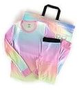 Victoria's Secret Pink Pajama Set with Reusable Tote Bag Small Rainbow Gradient