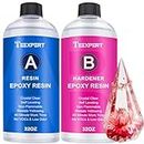 Teexpert Epoxy Resin Crystal Clear: 64OZ Epoxy Resin kit Fast Curing Heat Resistant for Casting Coating Art DIY Craft Jewelry Wood Table Top Flower Preservation- 2 Part(32OZ Resin and 32OZ Hardener)