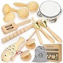 Ehome Musical Instruments for Toddlers 1-3, Wooden Sensory Percussion Instruments Toy for Kids Preschool Education, Baby Musical Toys Instrument Set for Boys and Girls with Storage Bag(14PCS)