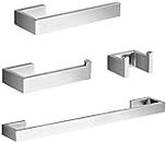 BAGNOLUX Bathroom Hardware Accessories Set 4-Piece Stainless Steel with 23.6 inch Towel Bar, Toilet Paper Holder, Towel Holder, Robe Hook for Bahthroom Brushed Nickel, Accesorios para Baños
