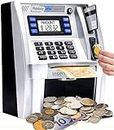 Canadian Dollars ATM Savings Piggy Money Bank Machine with Coins Identification for Kids,Electronic Digital Coin Bank Box with Code Password Lock