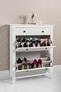 Shoe Storage Cabinet Deluxe with Storage Drawer Cotswold in White Noa & Nani