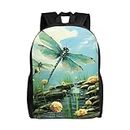 Beach Conch Shell Laptop Backpack Water Resistant Travel Backpack Business Work Bag Computer Bag For Women Men, Dragonflies in Flight, One Size, Daypack Backpacks