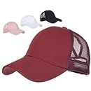 Kfnire Ponytail Baseball Caps for Women Mesh Sun Hat Adjustable Running Golf Ladies Caps for Sports Outdoor Activities