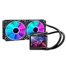 ASUS ROG Ryujin II 240 ARGB all-in-one liquid CPU cooler with 3.5" LCD display, Intel® LGA 1700/1150/1151/1155/1156/1200/2066 and AMD AM4/TR4 support and two Noctua Inustrial PPC radiator fans