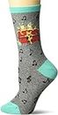 K. Bell Socks womens Cat Lover's Fun & Cute Novelty Crew Socks, Gray (Piano Cat), Shoe Size: 4-10