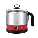 V-Guard VKM12 MultiCooker Electric kettle Cooker, 1.2 Litre Stainless Steel Hot water kettle for boiling water & making noodles with 3 Attachments : PP Bowl, PP Egg Tray