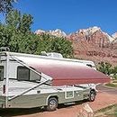 Suncode Manual RV Awning White RV Modular Retractable Awning Complete Kit for RV,5th Wheel,Travel Trailers,Toy Haulers,and Motorhome RV Trailer Awning for Home or Camper-15x8Ft-Burgundy Fade