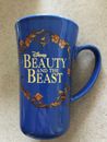 Disney Beauty and the Beast Belle 5.5" Tall Blue Coffee Mug Beast Holding Rose