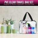 3pc Transparent Travel Bag Set Airport Cosmetic Makeup Toiletry Clear Wash Pouch