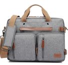 Convertible 17.3 Inches Laptop 3 In 1 Messenger Bag Shoulder Backpack Grey