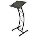 Kingdom KML8CB All Metal-Constructed Curved Lectern with “H” Style Base, Stand up Church Pulpit, Slanted Lectern, Conference Podium for Speakers, Speeches, Other Occasions, Powder Coat Finish Black