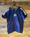 Vintage 80s 90s Brazil Brasil Soccer Futbol Embroidered T-Shirt Sz M - Rare!