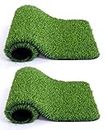 Kuber Industries 35 Artificial Grass for Balcony Or Doormat, Soft and Durable Plastic Turf Carpet Mat, Artificial Grass 1 X 2 Feet, Green, 2 Pieces, Standard (KUBMART011790)