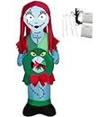 Christmas Inflatable Sally Holding Monster Wreath 5 Foot Air-Blown Inflatable Blow Up - Nightmare Before Christmas - Comes with Tether Stakes, Rope, Power Supply and a Bonus Repair Patch